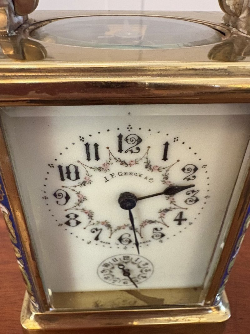 Antique Edwardian Quality Brass and Champleve Enamelled Carriage Clock - Image 5